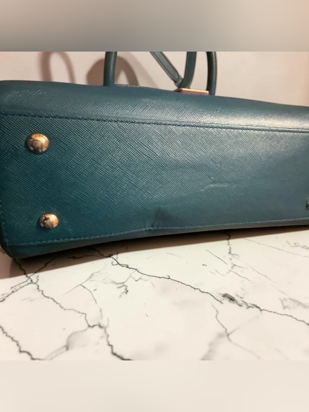 MCM Blue Saffiano Leather Crossbody Bag - Picture 4 of 13